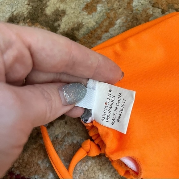 Princess Polly Serene Orange Triangle Halter Bikini Top 4 - Picture 9 of 9